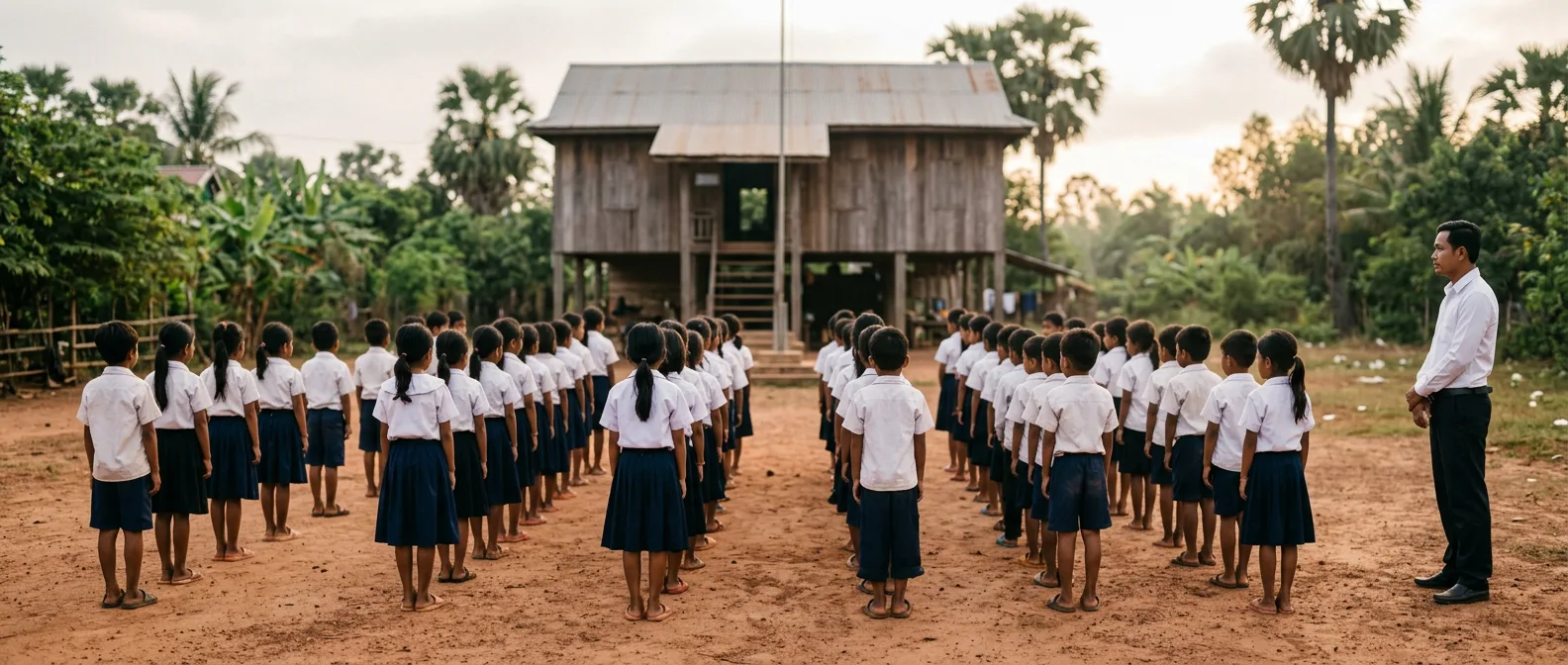 Teaching English in Cambodia — students in class